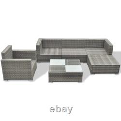 Poly Rattan Garden Furniture Lounge Set Sofa Table Chair Stool Cushions Patio