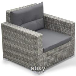 Poly Rattan Garden Furniture Lounge Set Sofa Table Chair Stool Cushions Patio