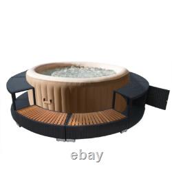 Poly Rattan Spa Surround Hot Tub Wicker Enclosure Outdoor Furniture Garden Patio