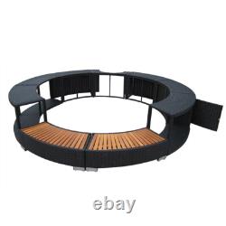 Poly Rattan Spa Surround Hot Tub Wicker Enclosure Outdoor Furniture Garden Patio