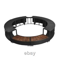 Poly Rattan Spa Surround Hot Tub Wicker Enclosure Outdoor Furniture Garden Patio