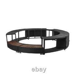 Poly Rattan Spa Surround Hot Tub Wicker Enclosure Outdoor Furniture Garden Patio