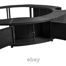 Poly Rattan Spa Surround Hot Tub Wicker Enclosure Outdoor Furniture Garden Patio