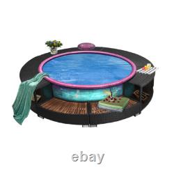 Poly Rattan Spa Surround Hot Tub Wicker Enclosure Outdoor Furniture Garden Patio