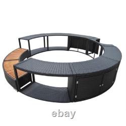 Poly Rattan Spa Surround Hot Tub Wicker Enclosure Outdoor Furniture Garden Patio