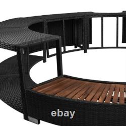Poly Rattan Spa Surround Hot Tub Wicker Enclosure Outdoor Furniture Garden Patio