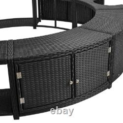 Poly Rattan Spa Surround Hot Tub Wicker Enclosure Outdoor Furniture Garden Patio