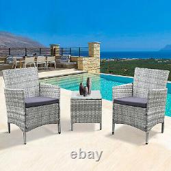 REFURBISHED Neo 3 Piece Rattan Garden Furniture Set Chair Table Patio Outdoor