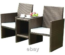 Rattan 2 Seater Companion Set Garden Furniture Outdoor Set Chairs & Table Patio