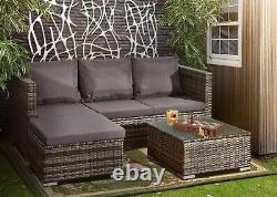 Rattan 4-Seater Corner Furniture Sofa Garden Set L-Shape Indoor/Outdoor Patio