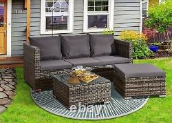 Rattan 4-Seater Corner Furniture Sofa Garden Set L-Shape Indoor/Outdoor Patio