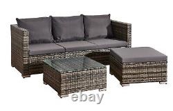 Rattan 4-Seater Corner Furniture Sofa Garden Set L-Shape Indoor/Outdoor Patio