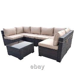 Rattan 6 Seater Modular Garden Furniture Sofa Set Patio Garden Furniture S