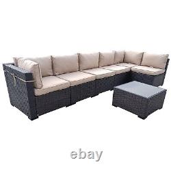 Rattan 6 Seater Modular Garden Furniture Sofa Set Patio Garden Furniture S