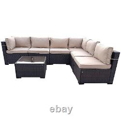 Rattan 6 Seater Modular Garden Furniture Sofa Set Patio Garden Furniture S