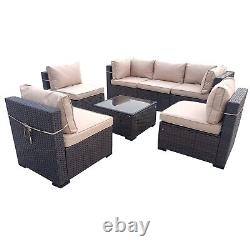 Rattan 6 Seater Modular Garden Furniture Sofa Set Patio Garden Furniture S