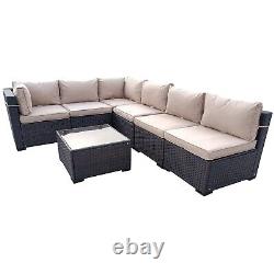 Rattan 6 Seater Modular Garden Furniture Sofa Set Patio Garden Furniture S