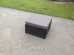 Rattan Big Footstool Outdoor Garden Furniture patio furniture grey