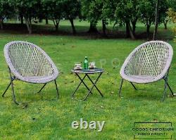 Rattan Bistro Folding Garden Furniture Set Patio Chairs with Table 2 Seater