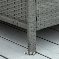 Rattan Bistro Set Garden Patio Furniture 2 Chairs Cushions Wicker Coffee Table