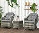 Rattan Bistro Set Garden Wicker Woven Patio Furniture 2 Seat Cushion Chair Table