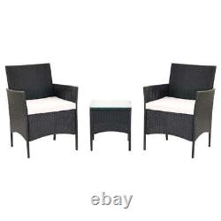 Rattan Chair & Tea Table Sets With Cushion For Balcony & Patio Garden Furniture
