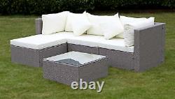 Rattan Corner Sofa Garden Furniture 4 Seater + Coffee Table Patio Chair Set