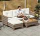 Rattan Corner Sofa Set Garden Patio Furniture 4 Seater Conservatory Wooden Table