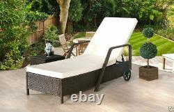 Rattan Day Bed Rattan Garden Furniture Sofa Lounger Outdoor Patio Wicker New