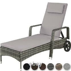 Rattan Day Bed Sun Canopy Lounger Recliner Garden Patio Terrace Furniture New
