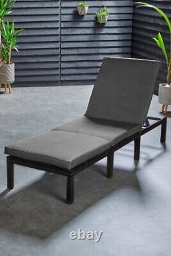 Rattan Day Bed Sun Lounger Reclining Chair Outdoor Garden Furniture Patio Seat