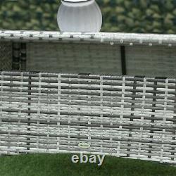 Rattan Dining Set Grey 6 Seat Garden Furniture Patio Table Woven Chairs Wicker