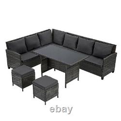 Rattan Dining Table Garden Furniture Corner Sofa Set Conservatory Outdoor Patio