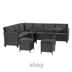 Rattan Dining Table Garden Furniture Corner Sofa Set Conservatory Outdoor Patio