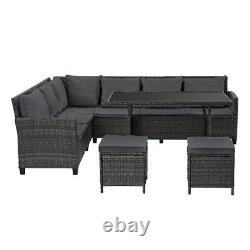 Rattan Dining Table Garden Furniture Corner Sofa Set Conservatory Outdoor Patio