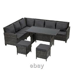 Rattan Dining Table Garden Furniture Corner Sofa Set Conservatory Outdoor Patio