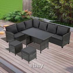 Rattan Dining Table Garden Furniture Corner Sofa Set Conservatory Outdoor Patio