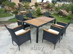 Rattan Dining Table and Chairs Set Patio Outdoor Garden Furniture 6 Seater