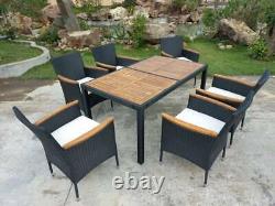 Rattan Dining Table and Chairs Set Patio Outdoor Garden Furniture 6 Seater