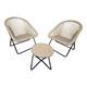 Rattan Folding Bistro Set 2 Chairs & Table Outdoor Patio Garden Furniture
