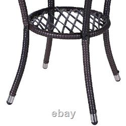 Rattan Furniture Bistro Set Garden Table Chair Patio Outdoor Conservatory Brown