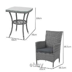 Rattan Furniture Bistro Set Garden Table Chair Patio Outdoor Conservatory Wicker