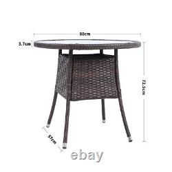 Rattan Furniture Bistro Set Garden Table Chairs Patio Outdoor Dining Table Party