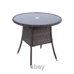 Rattan Furniture Bistro Set Garden Table Chairs Patio Outdoor Dining Table Party