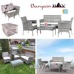 Rattan Furniture Garden Furniture Table Sofa Chairs Set Outdoor Patio Wicker 4Pc