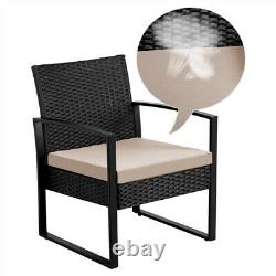 Rattan Furniture Sets 2 Seater Garden Chairs and Patio Table 3pcs Bistro Sets