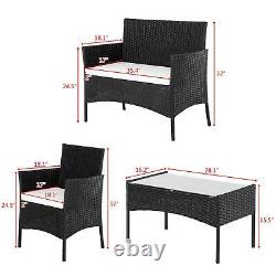 Rattan Garden 4 Pcs Furniture Set Sofa Patio Outdoor Hotel Table Chairs Lounge