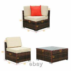 Rattan Garden 7 Pcs Furniture Set Sofa Patio Outdoor Table Chairs Patio Set UK