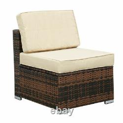 Rattan Garden 7 Pcs Furniture Set Sofa Patio Outdoor Table Chairs Patio Set UK