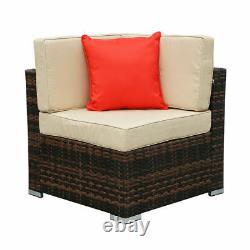 Rattan Garden 7 Pcs Furniture Set Sofa Patio Outdoor Table Chairs Patio Set UK